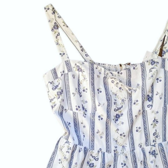 Reformation Maegan Linen Dress Retrofete White Floral 100% Linen Midi - Picture 3 of 10